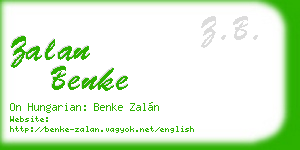 zalan benke business card
